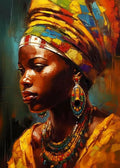 Amber Glow African Woman Canvas
