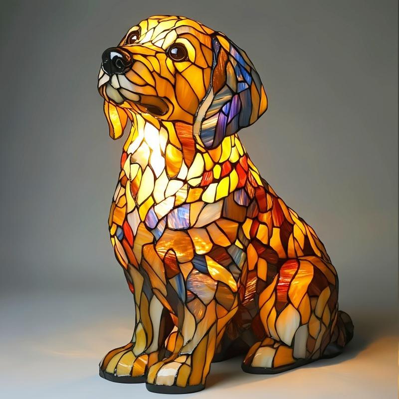 Stained Glass Labrador Dog Lamp