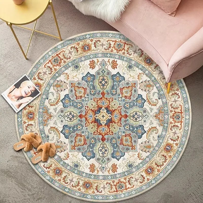 Persian Pastel Medallion Round Rug