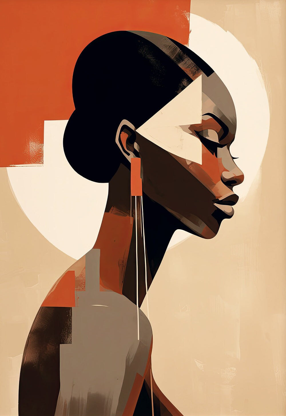 Sunlit Silhouette African Woman Canvas