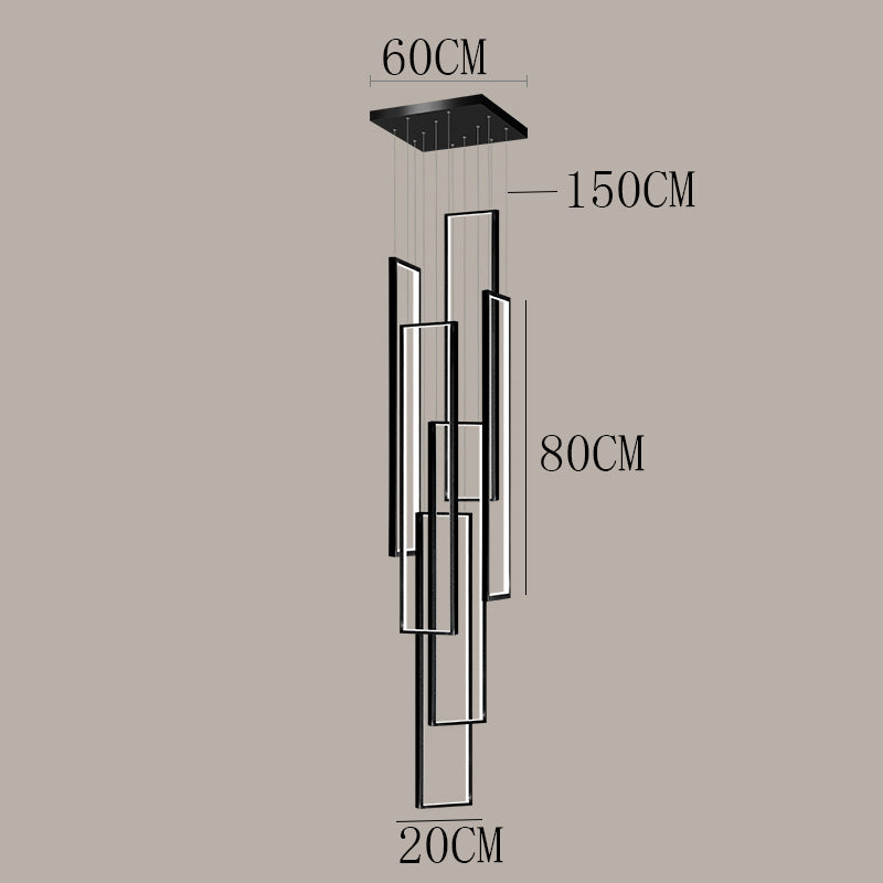 Nordic Staggered Rectangle LED Chandelier