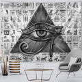 Eye Pyramid Monochrome Tapestry