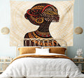 Tribal Mosaic African Woman Tapestry