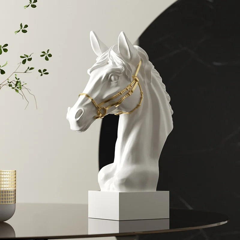 Antique Stallion Head Statue