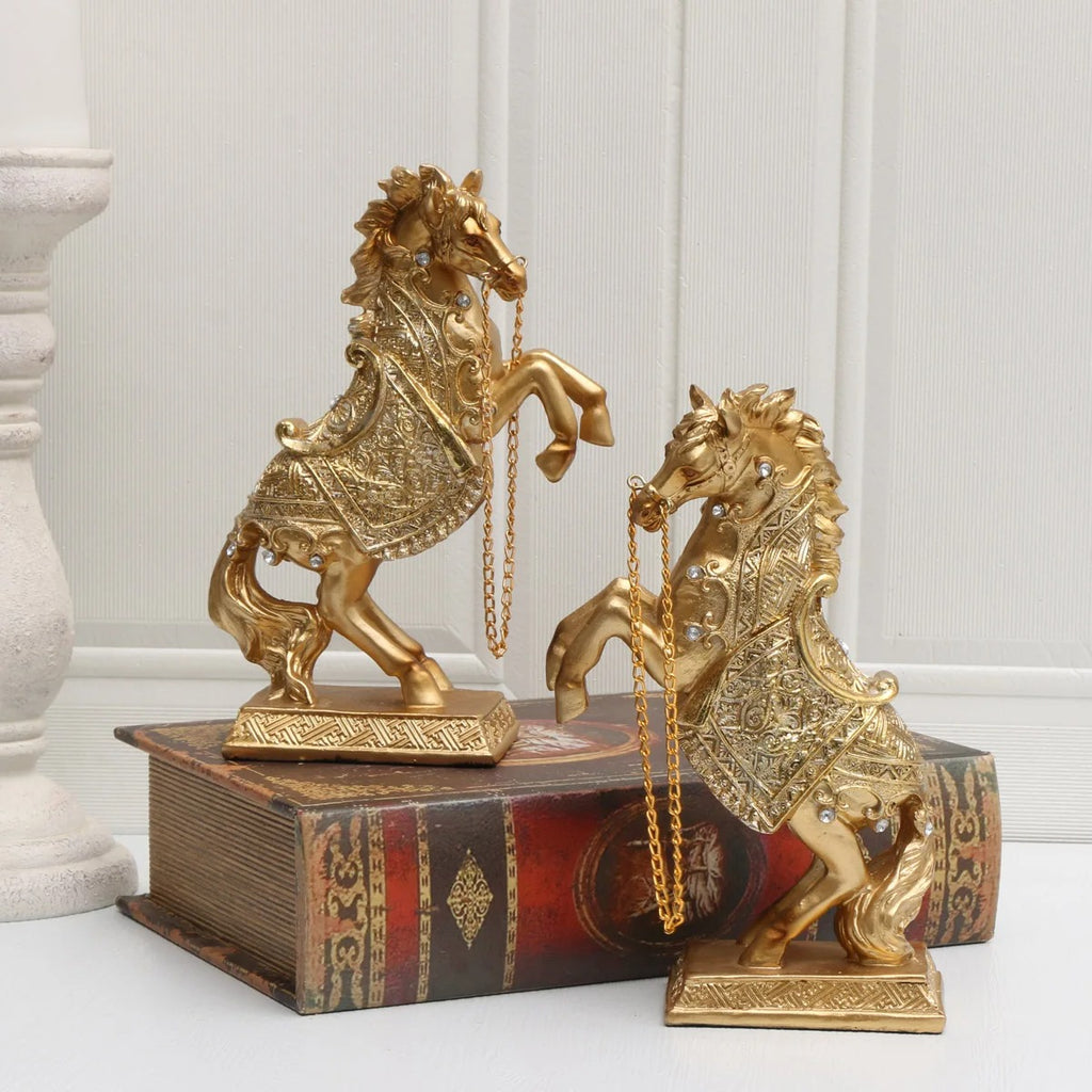 Majestic Golden Horse Statue