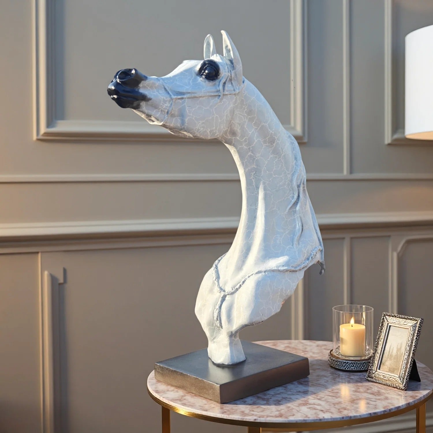 Copper Arabian Horse Head Sculpture