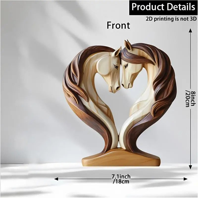 Love Snuggle Pose Horses Statue