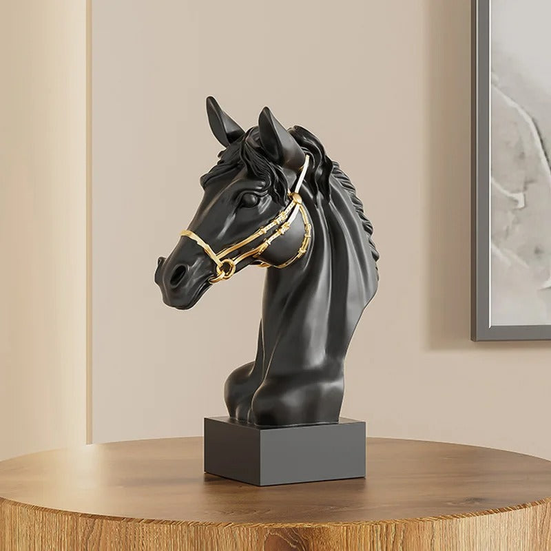 Antique Stallion Head Statue
