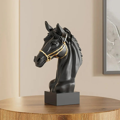 Antique Stallion Head Statue
