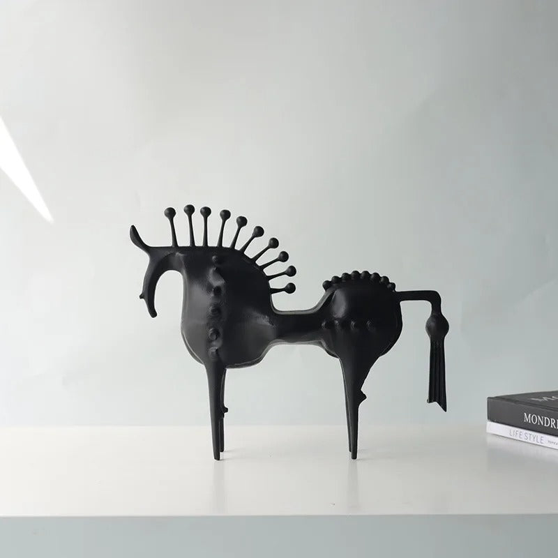 Abstract Metal Horse Figurine