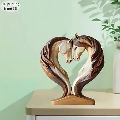 Love Snuggle Pose Horses Statue