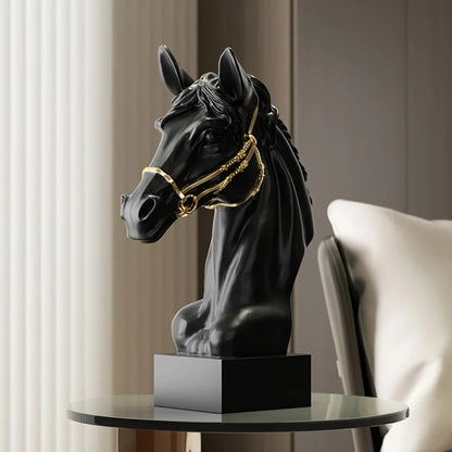 Antique Stallion Head Statue