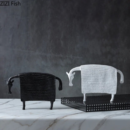 Modern Armored Warhorse Statue