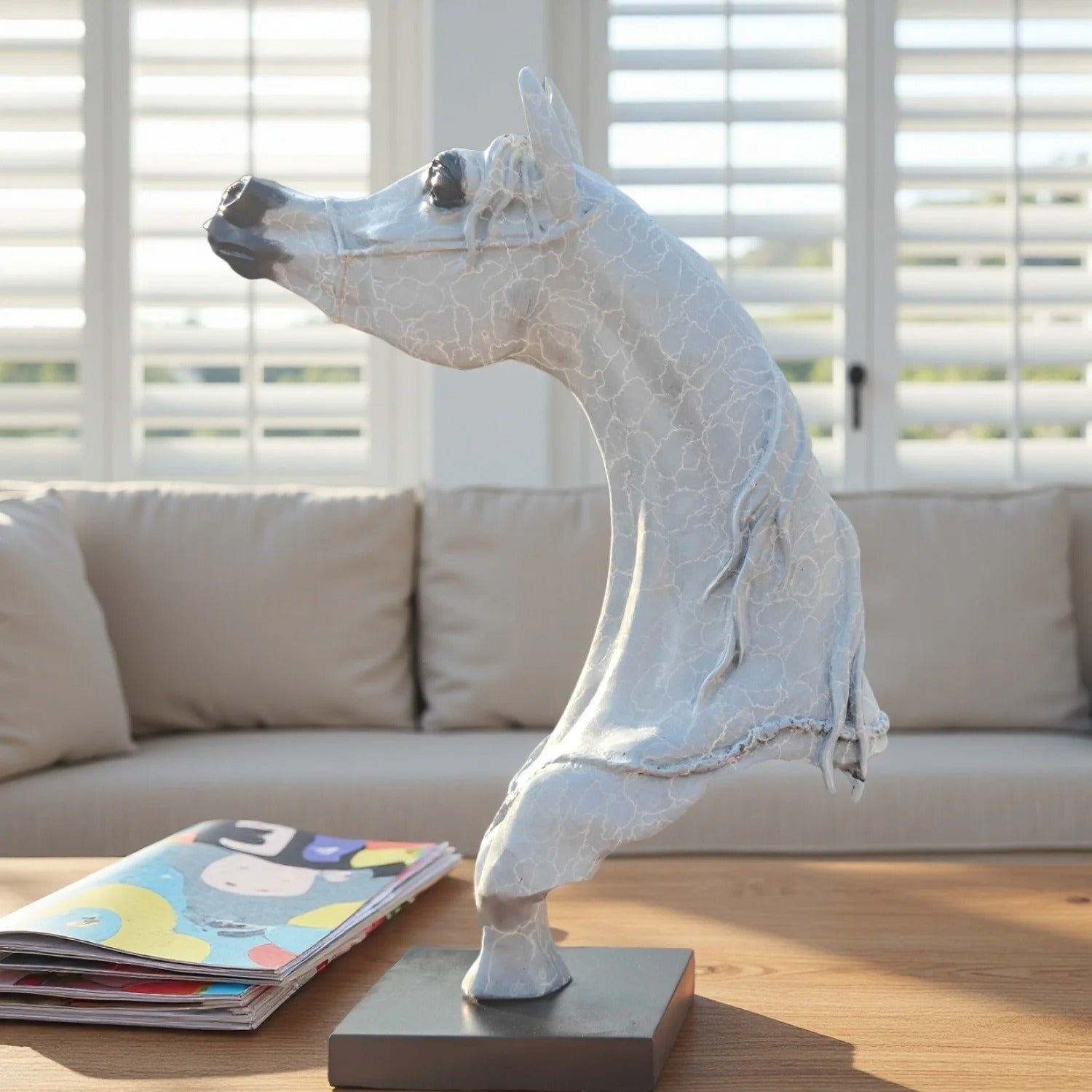 Copper Arabian Horse Head Sculpture