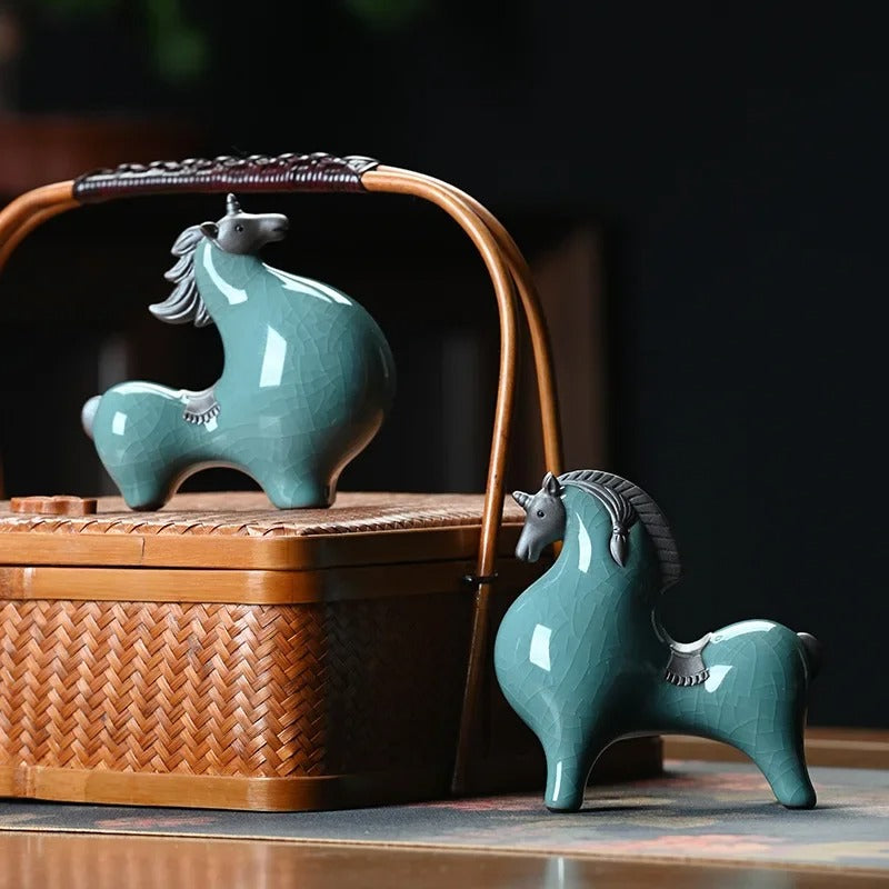 Ceramic Feng Shui Lucky Horse Statue