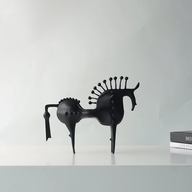 Abstract Metal Horse Figurine