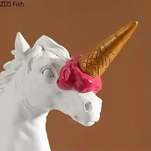 Horse Head Ice Cream Humoristic Statue