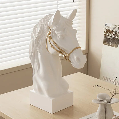 Antique Stallion Head Statue