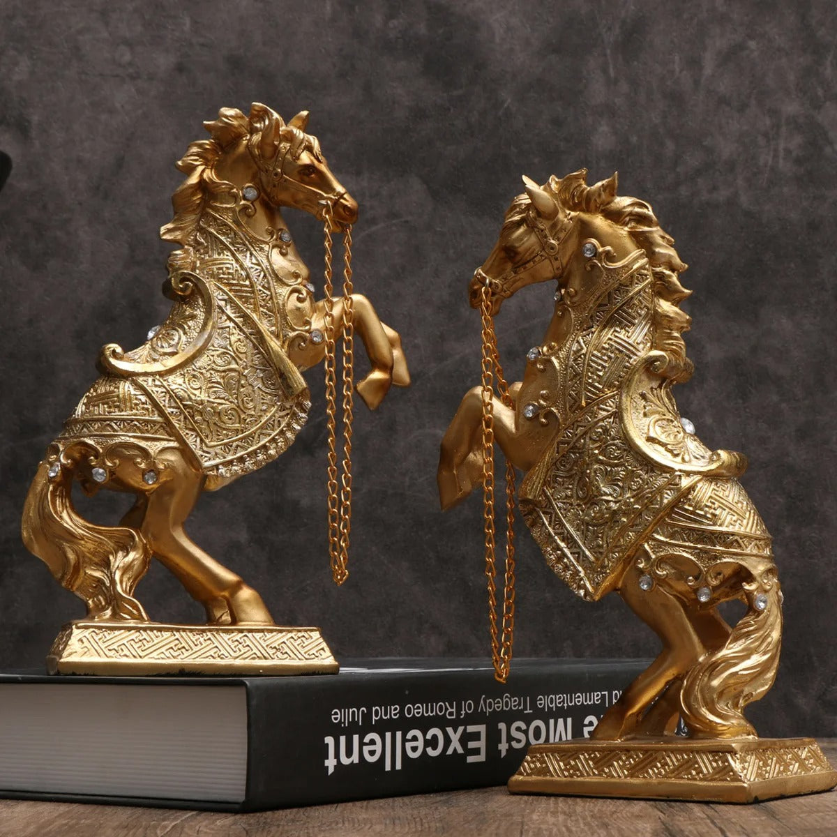 Majestic Golden Horse Statue