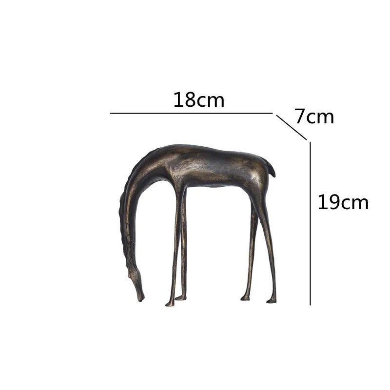 Modern Style Abstract Metal Horse Statue