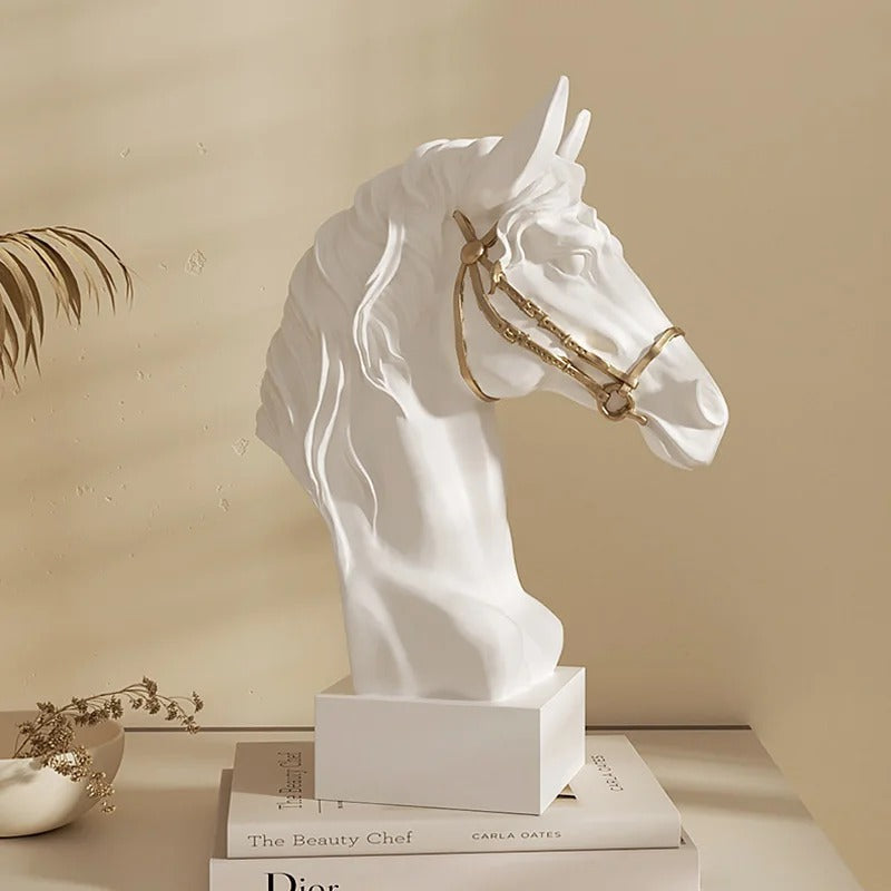 Antique Stallion Head Statue