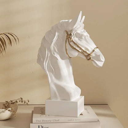 Antique Stallion Head Statue