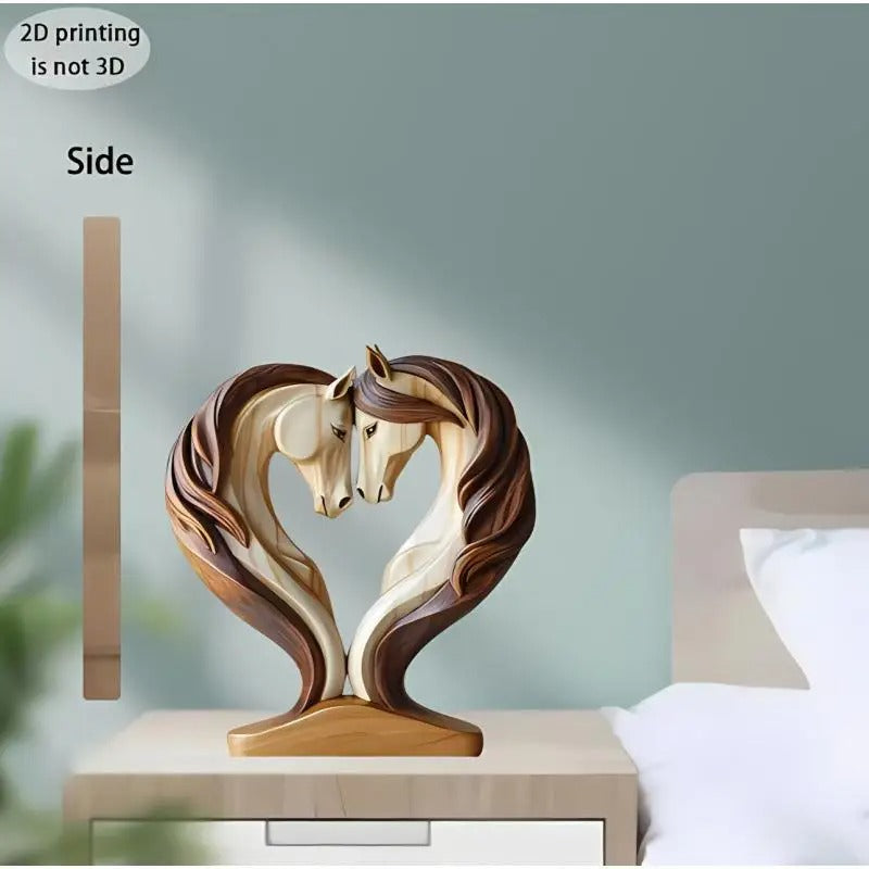 Love Snuggle Pose Horses Statue