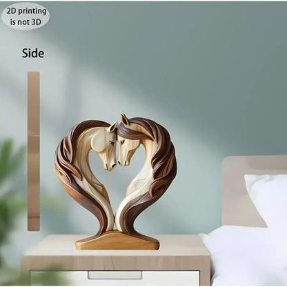 Love Snuggle Pose Horses Statue