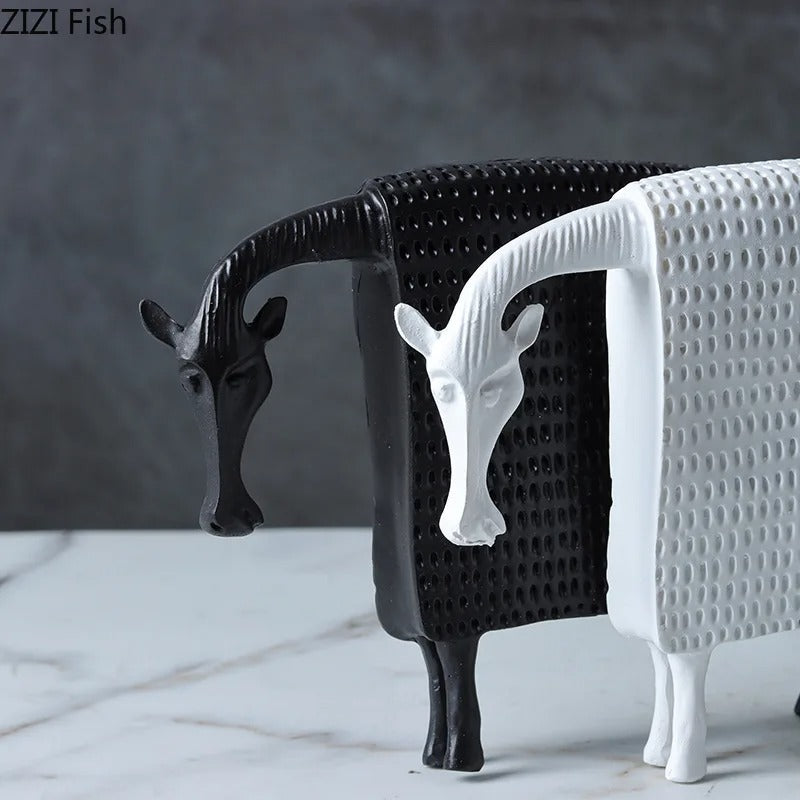 Modern Armored Warhorse Statue