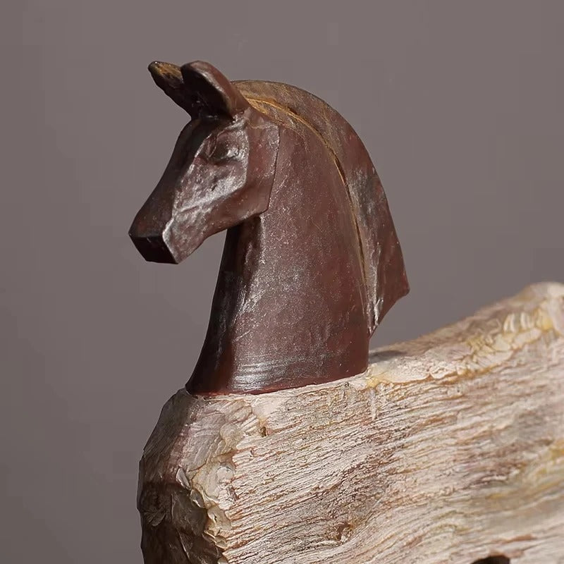 Antique Prehistoric Bull & Horse