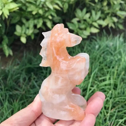 Natural Red Fire Quartz Horse Statue