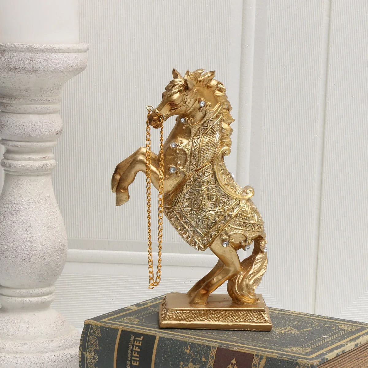 Majestic Golden Horse Statue