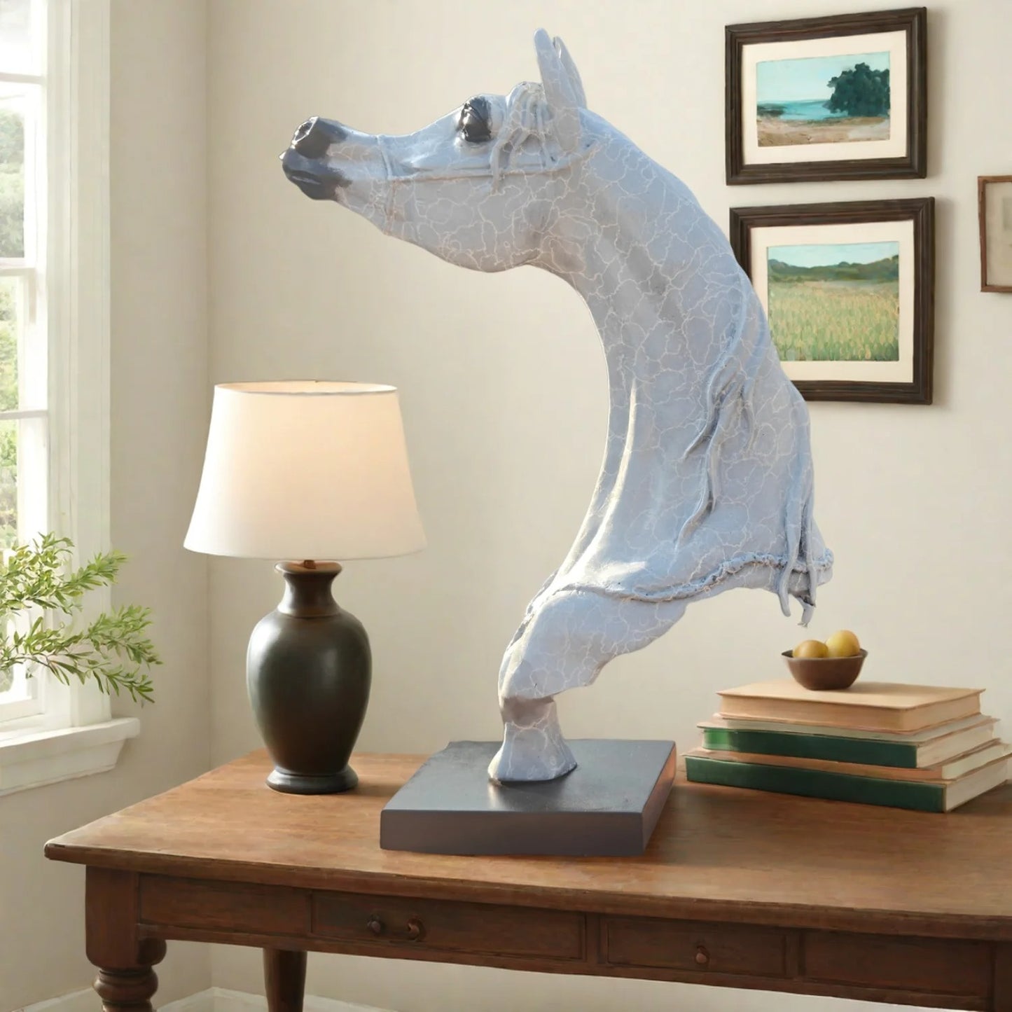 Copper Arabian Horse Head Sculpture