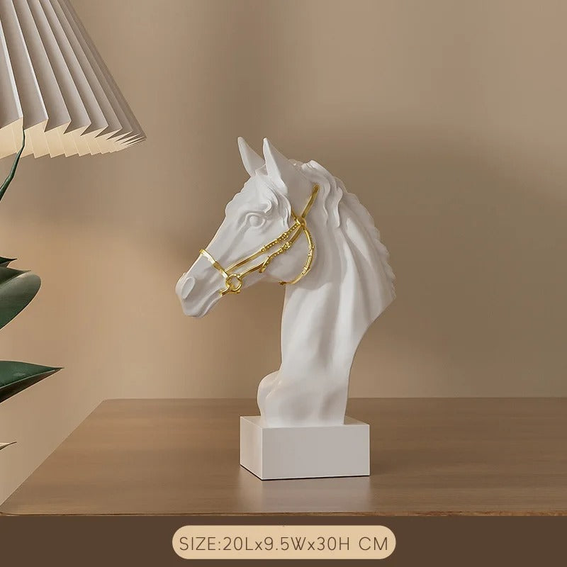 Antique Stallion Head Statue