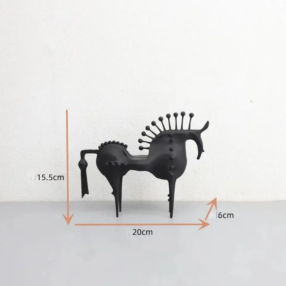 Abstract Metal Horse Figurine