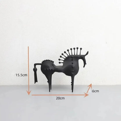 Abstract Metal Horse Figurine