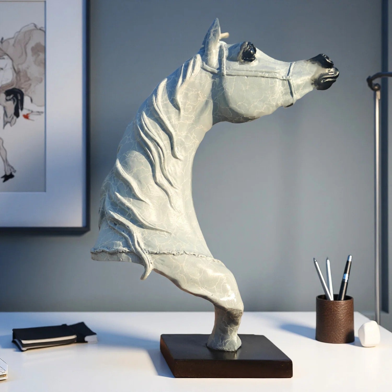 Copper Arabian Horse Head Sculpture