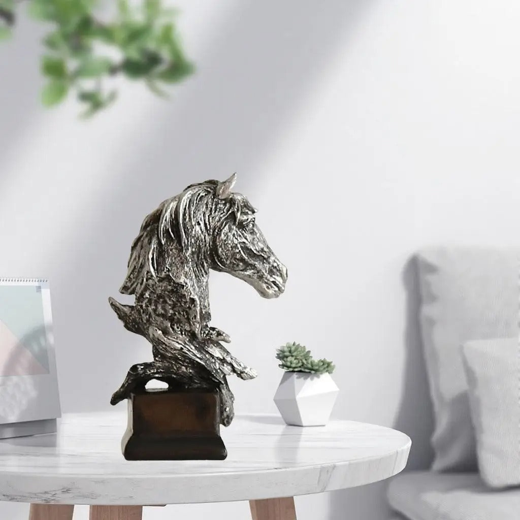 Vintage American Carved Horse Head Statue