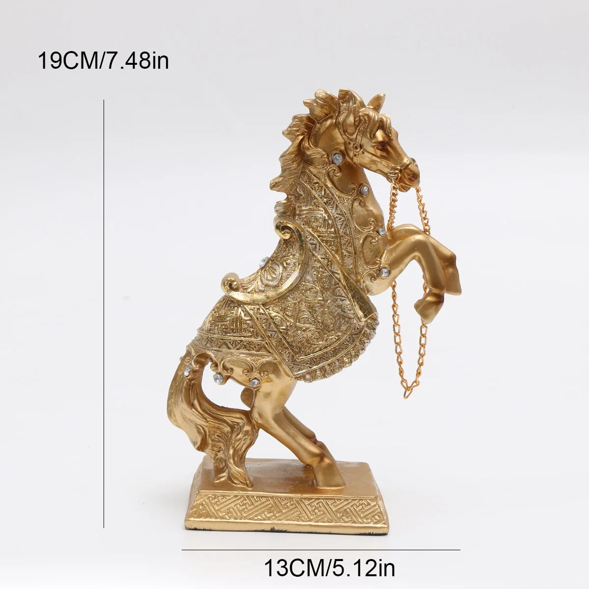 Majestic Golden Horse Statue