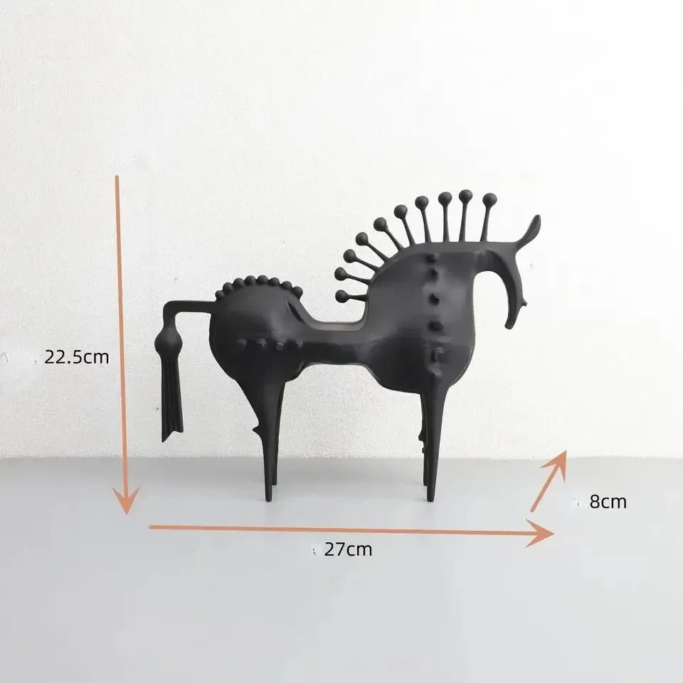 Abstract Metal Horse Figurine