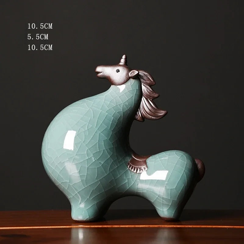 Ceramic Feng Shui Lucky Horse Statue