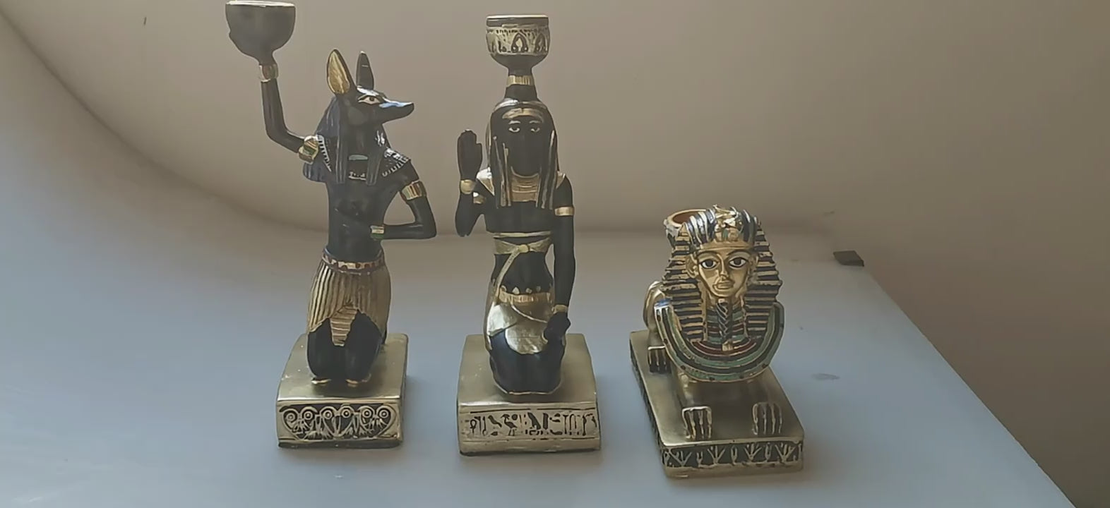 Sphynx Nephtis Anubis Candle Stick Holders