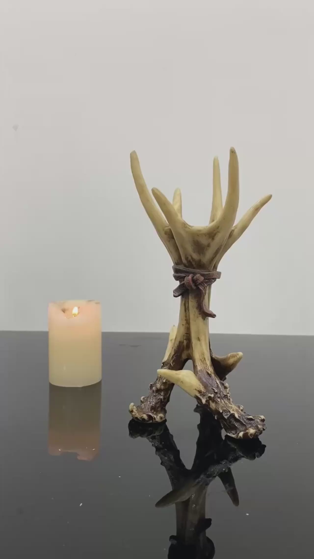 Deer Antlers Candlestick Holder