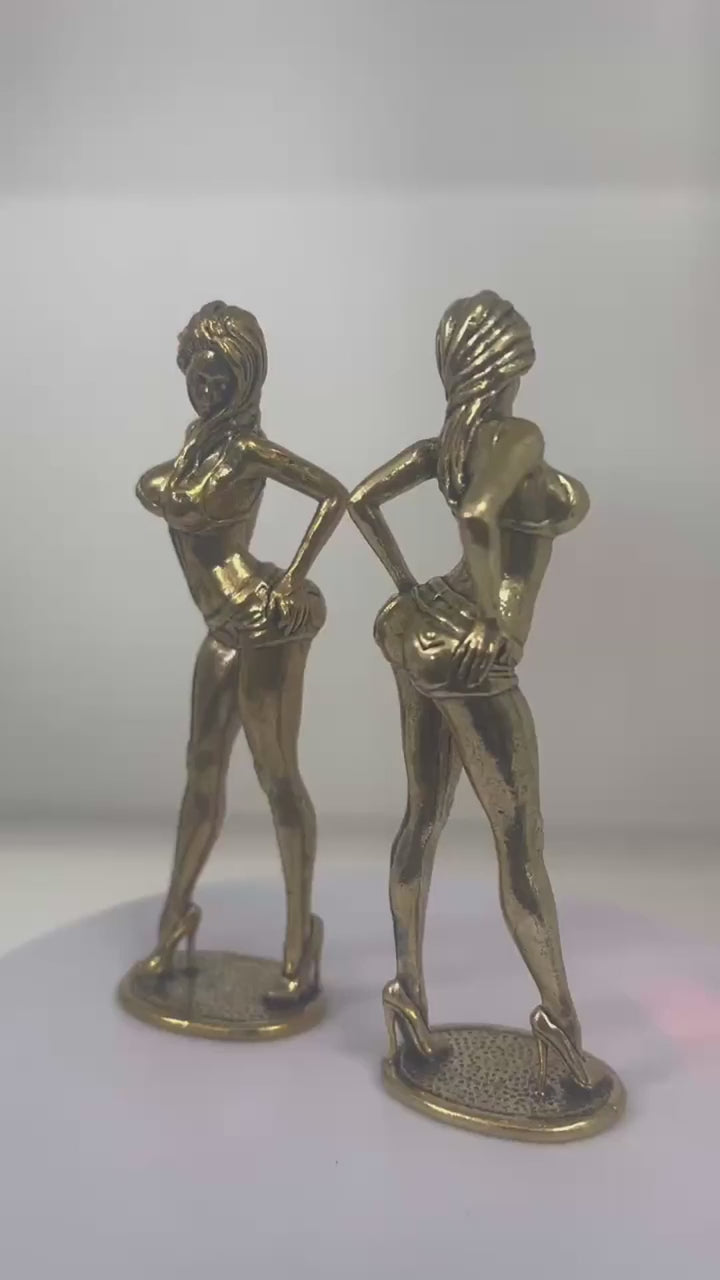 Beautiful Woman Brass Statue