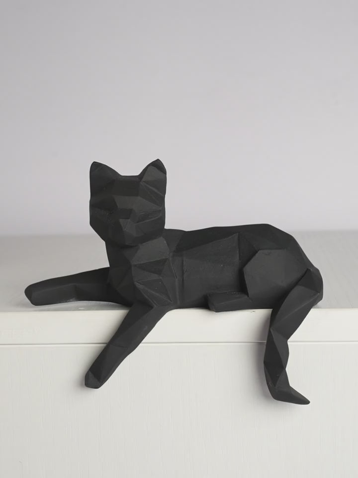 Geometric Nordic Cat Shelf Sculptures Set