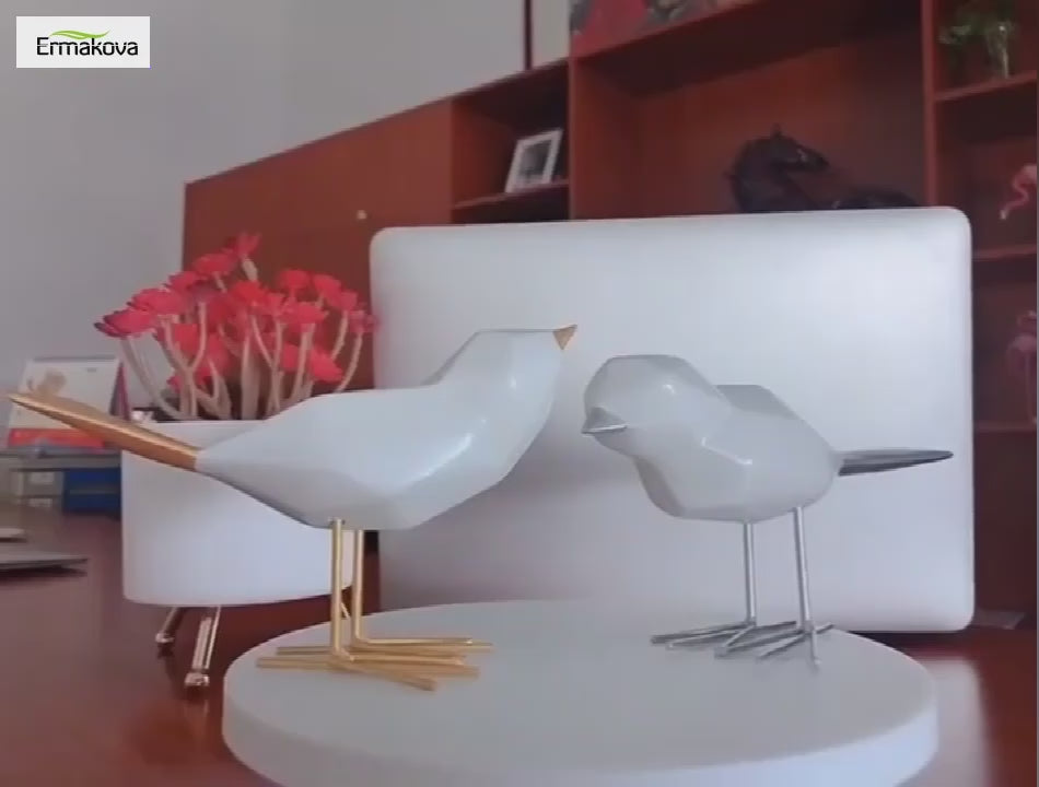Geometric Nordic Bird Statue
