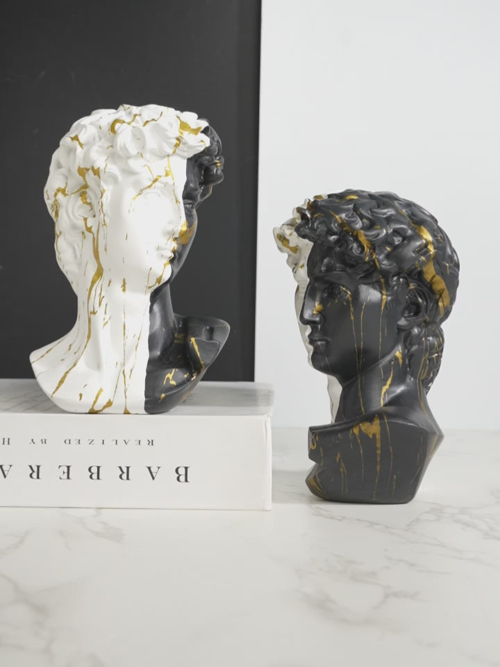 Dual Tone Modern David Bust Sculpture