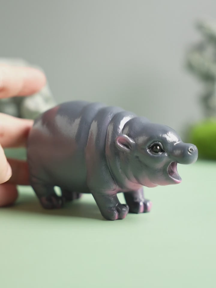 Moo Deng Thai Baby Hippo Statue