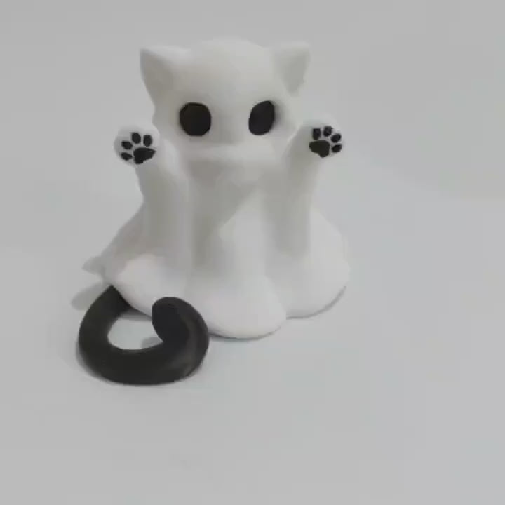 Cute Spooky Cat Ghost Statue