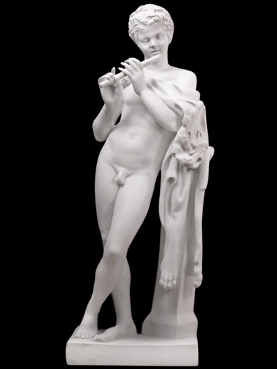 Satyr Playing Flute Statue